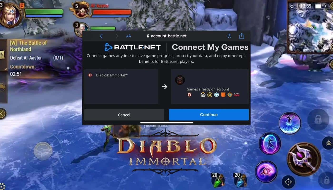 Imagem para Como vincular a tua conta Battle.net a Diablo Immortal?
