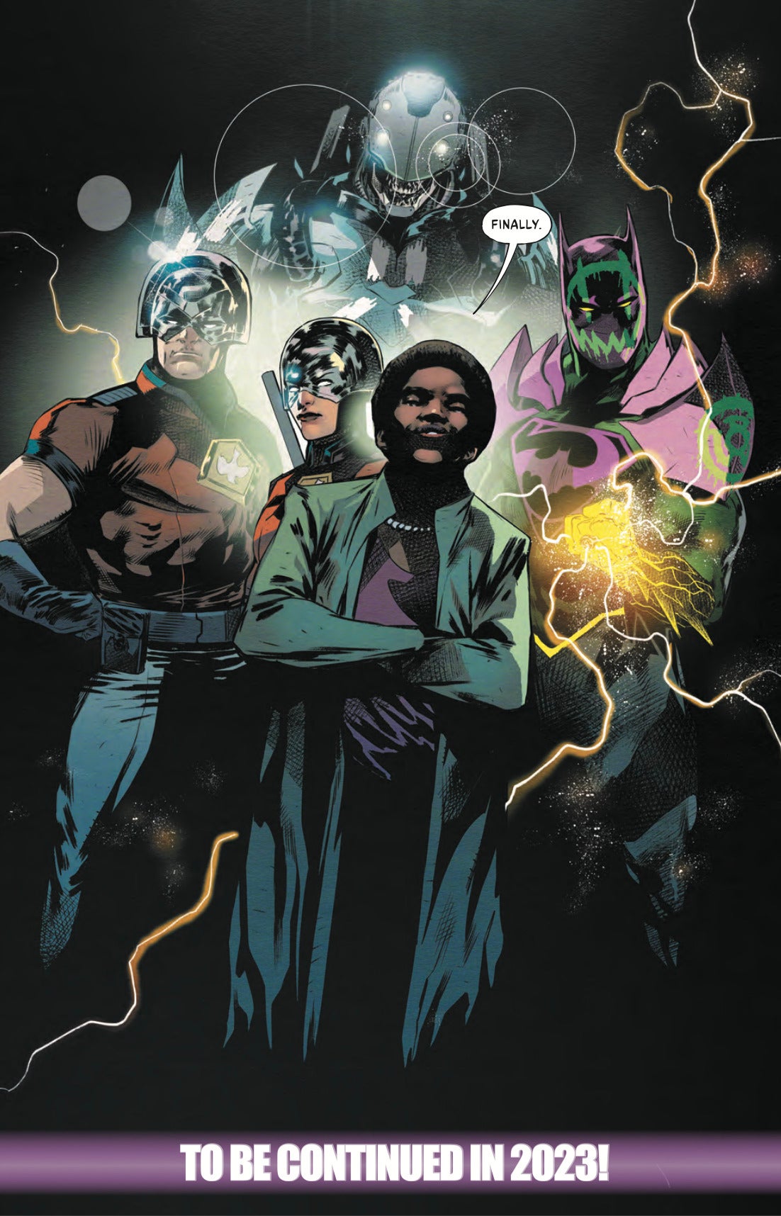 Amanda Waller stands with her new team