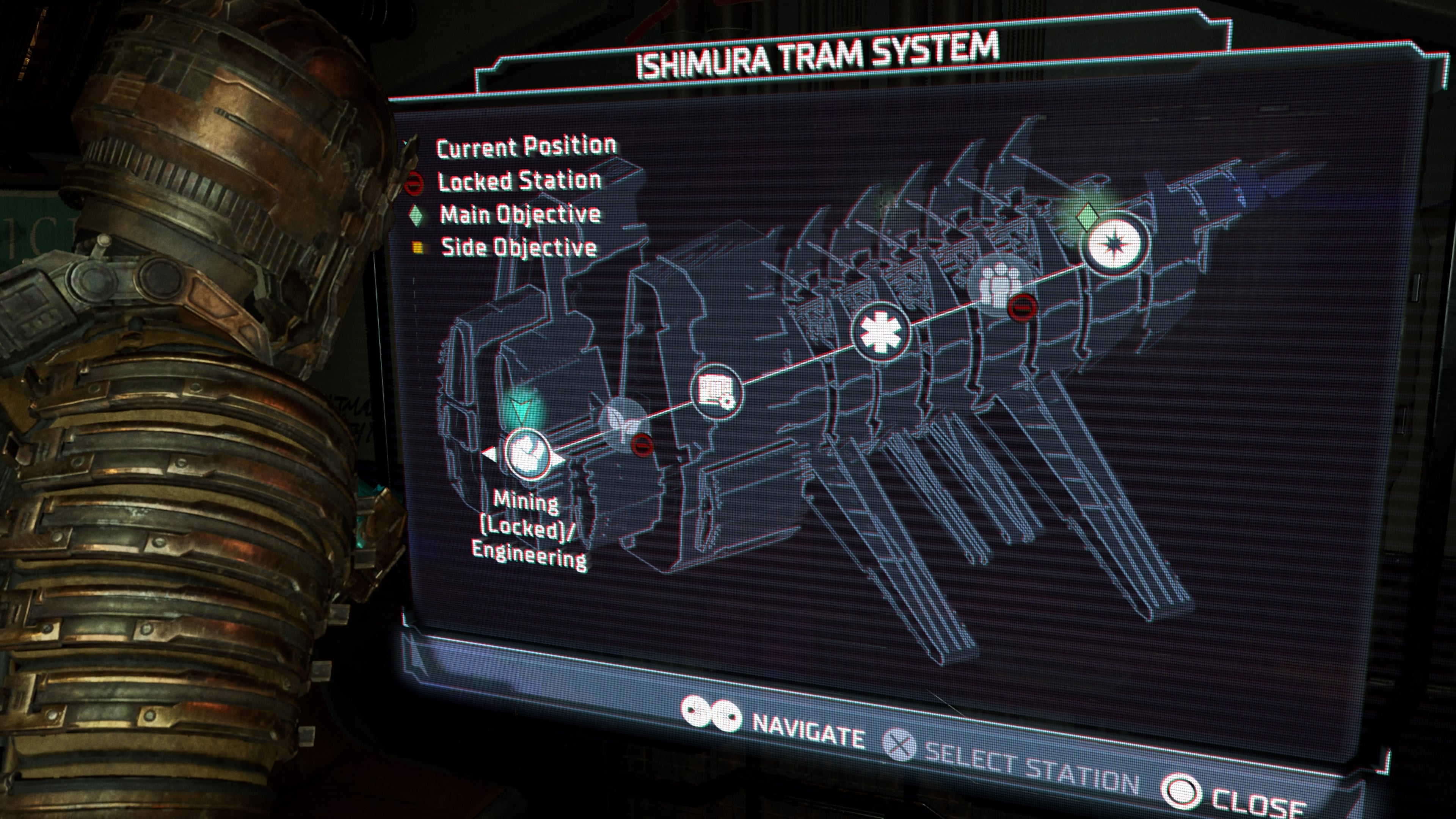 Dead Space remake review - looking at a map for the tram system