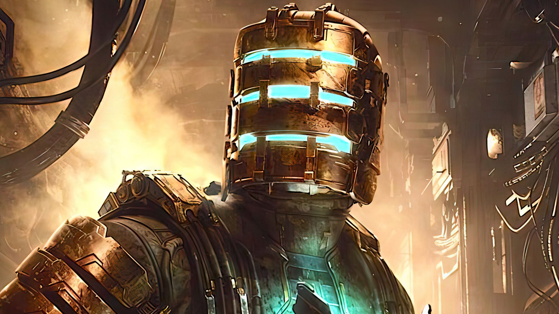 dead space remake key art showing the protagonist and his cool helmet