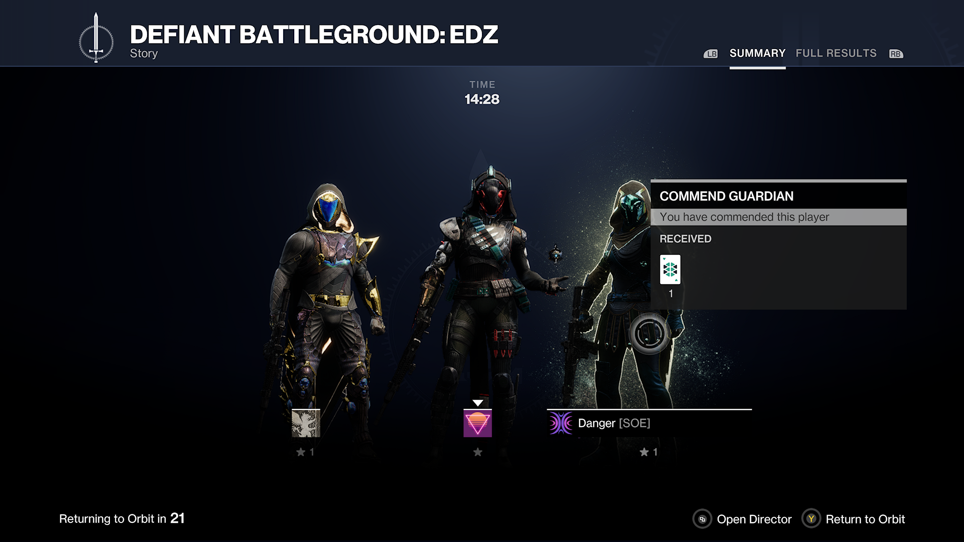 Destiny 2 Lightfall - Character Recommendation Screen with three characters and a choice of who to recommend