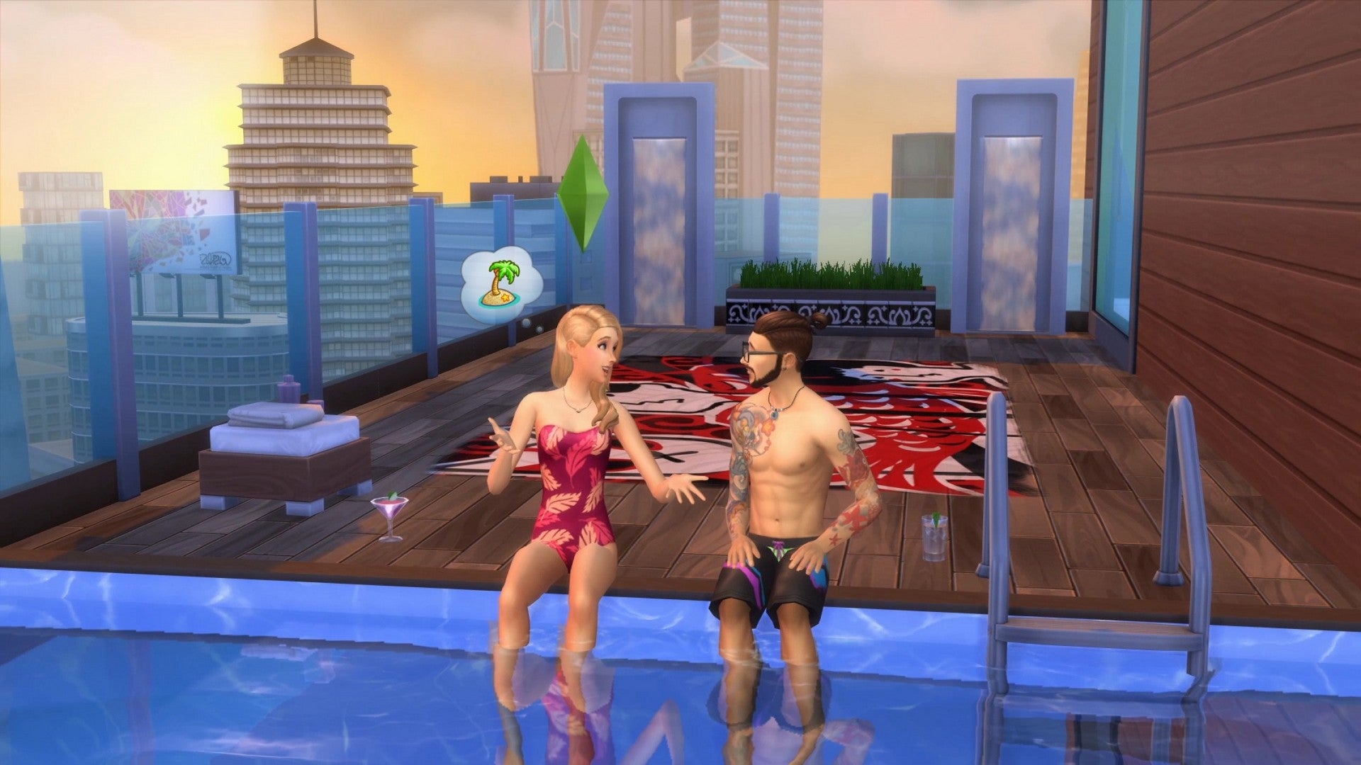 Die Sims 4 in der Großstadt.