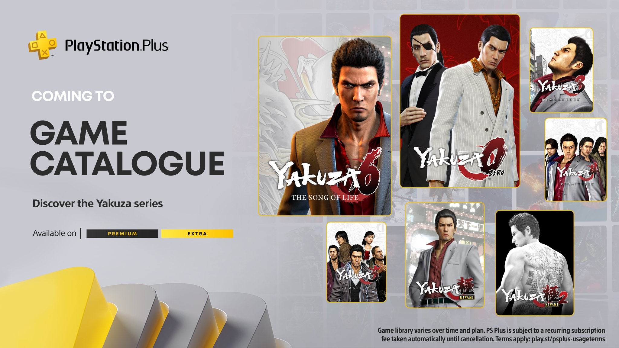 Imagem para Série Yakuza a caminho do PS Plus Extra e Premium em 2022