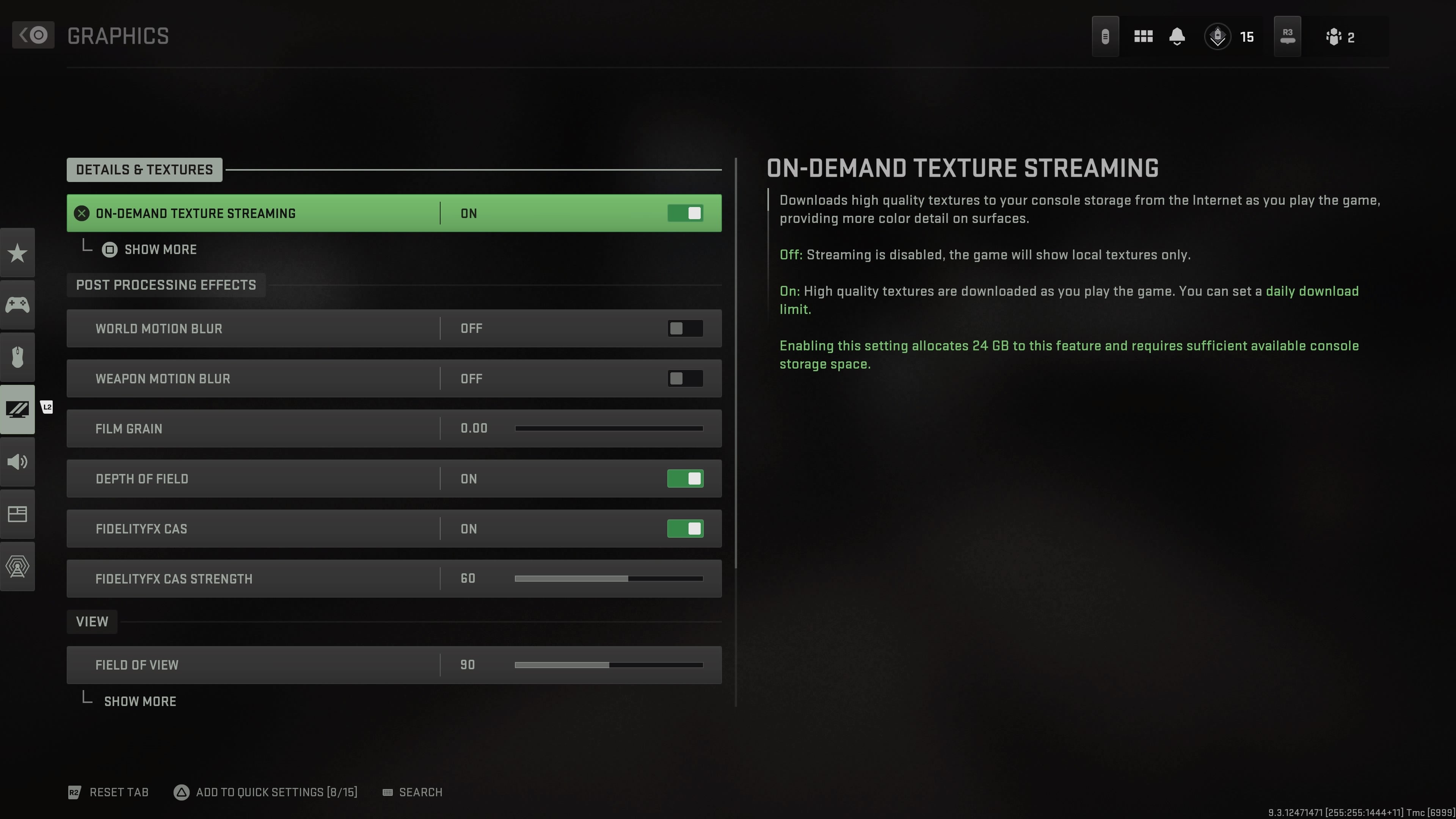 Settings in the MW2 open beta