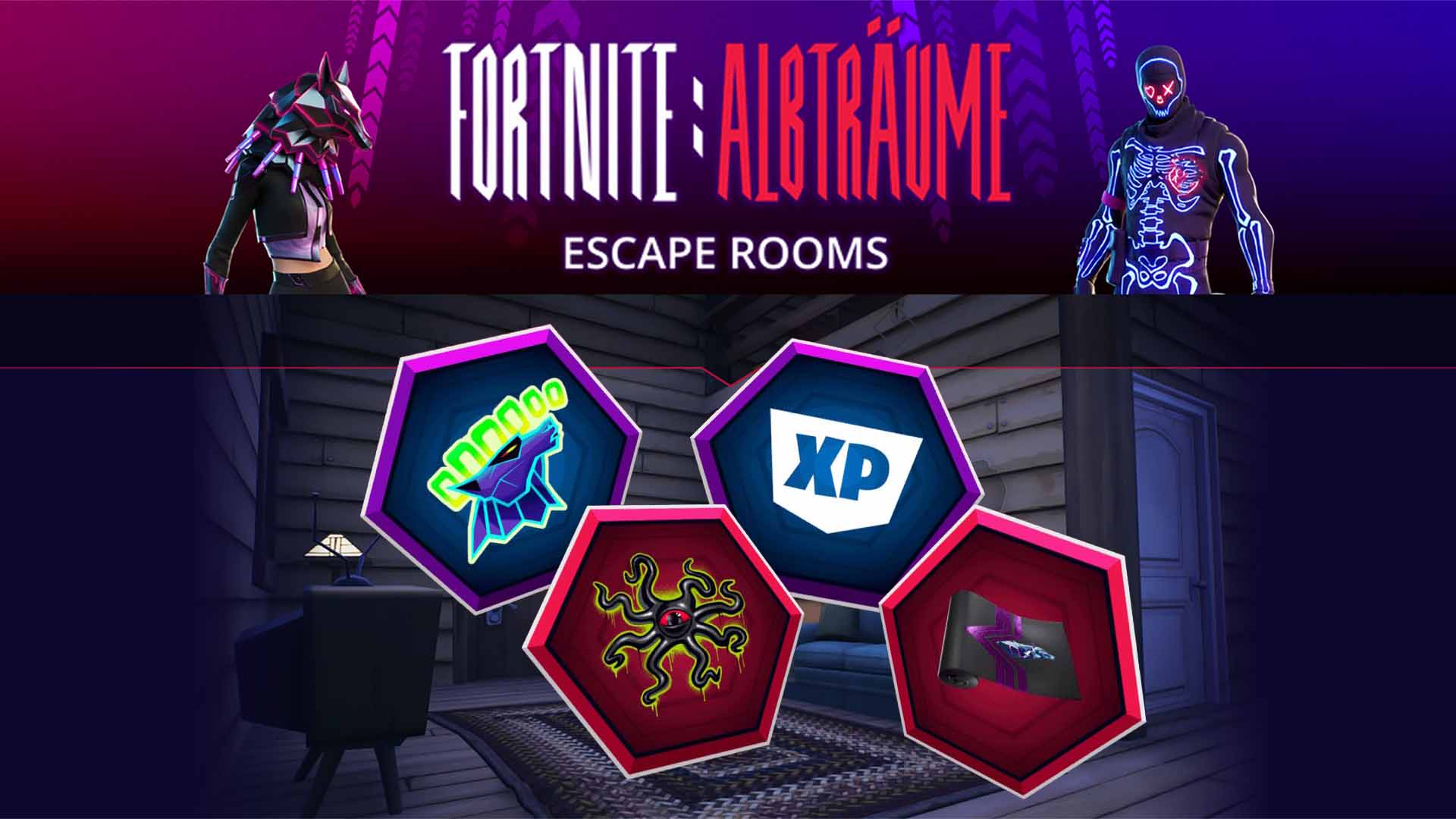 Bilder zu Fortnite: Escape Rooms – Anmelden, Aufgaben lösen und 4 Belohnungen abstauben