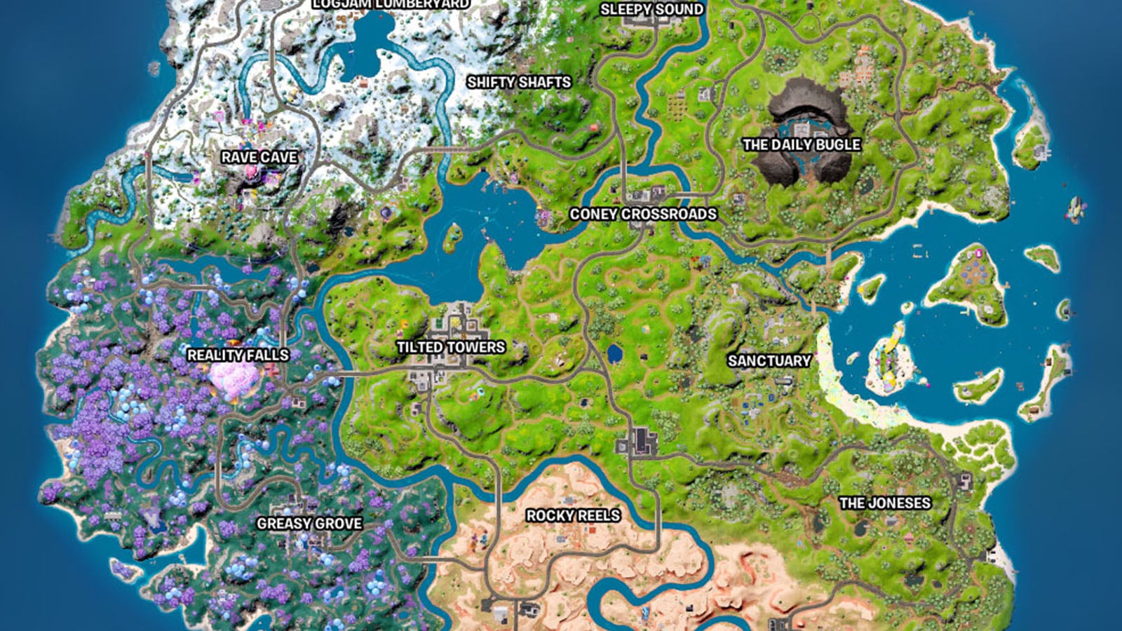 Image for Fortnite new map, landmarks and named locations explained