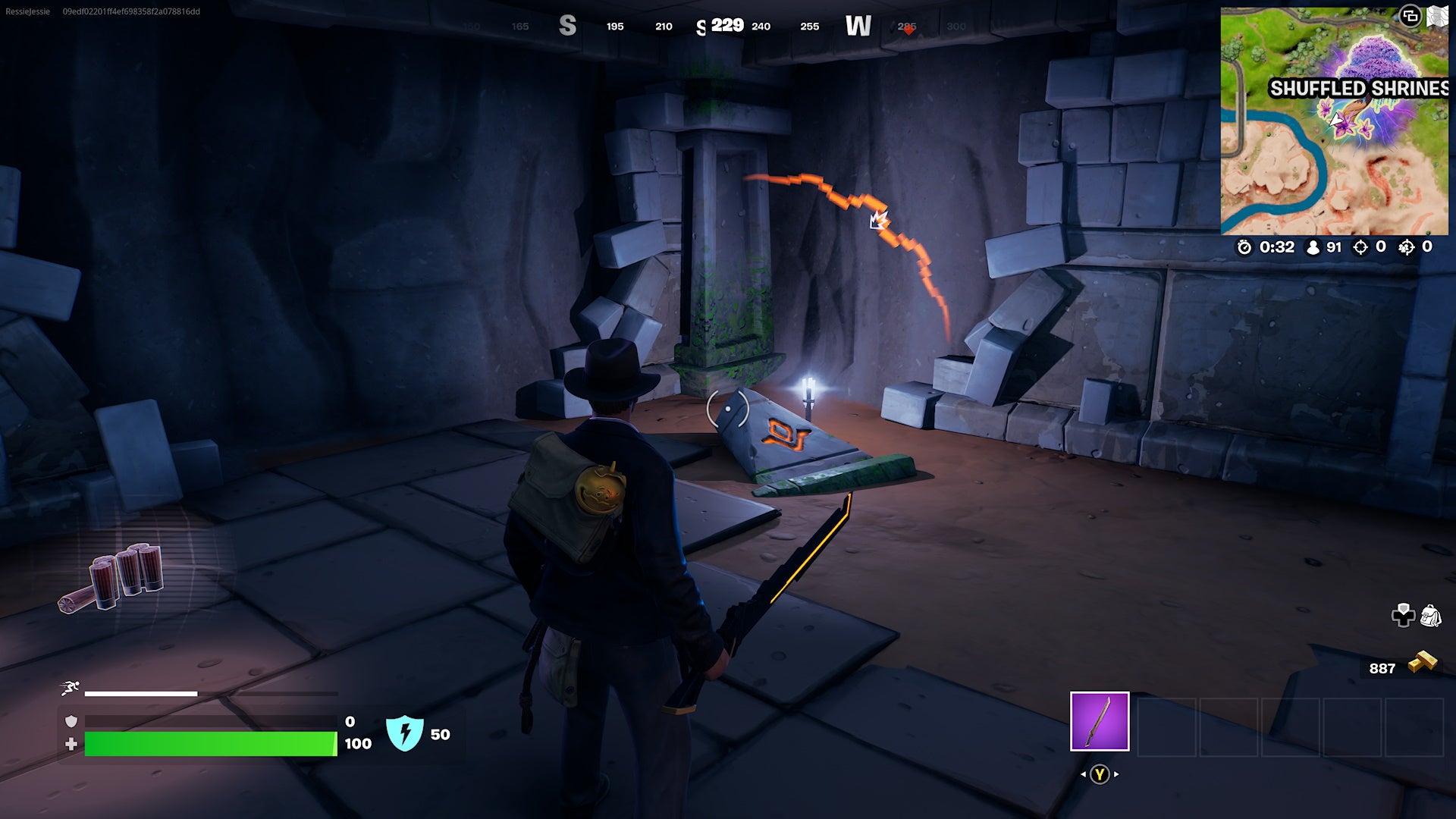 Fortnite secret door location and how to find the secret door past the main chamber in Shuffled Shrines - 77