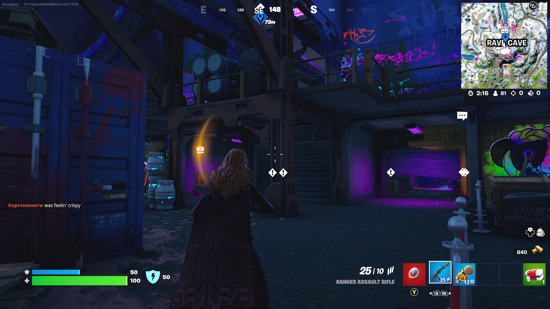 Fortnite Sith Holocron in Rave Cave location and how to pry open shipping boxes to find Sith Holocron - 21