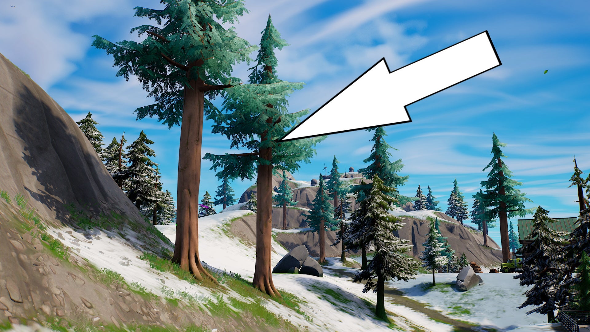 Fortnite Ripsaw Launcher location and how to knock down Timber Pines with a Ripsaw Launcher - 85