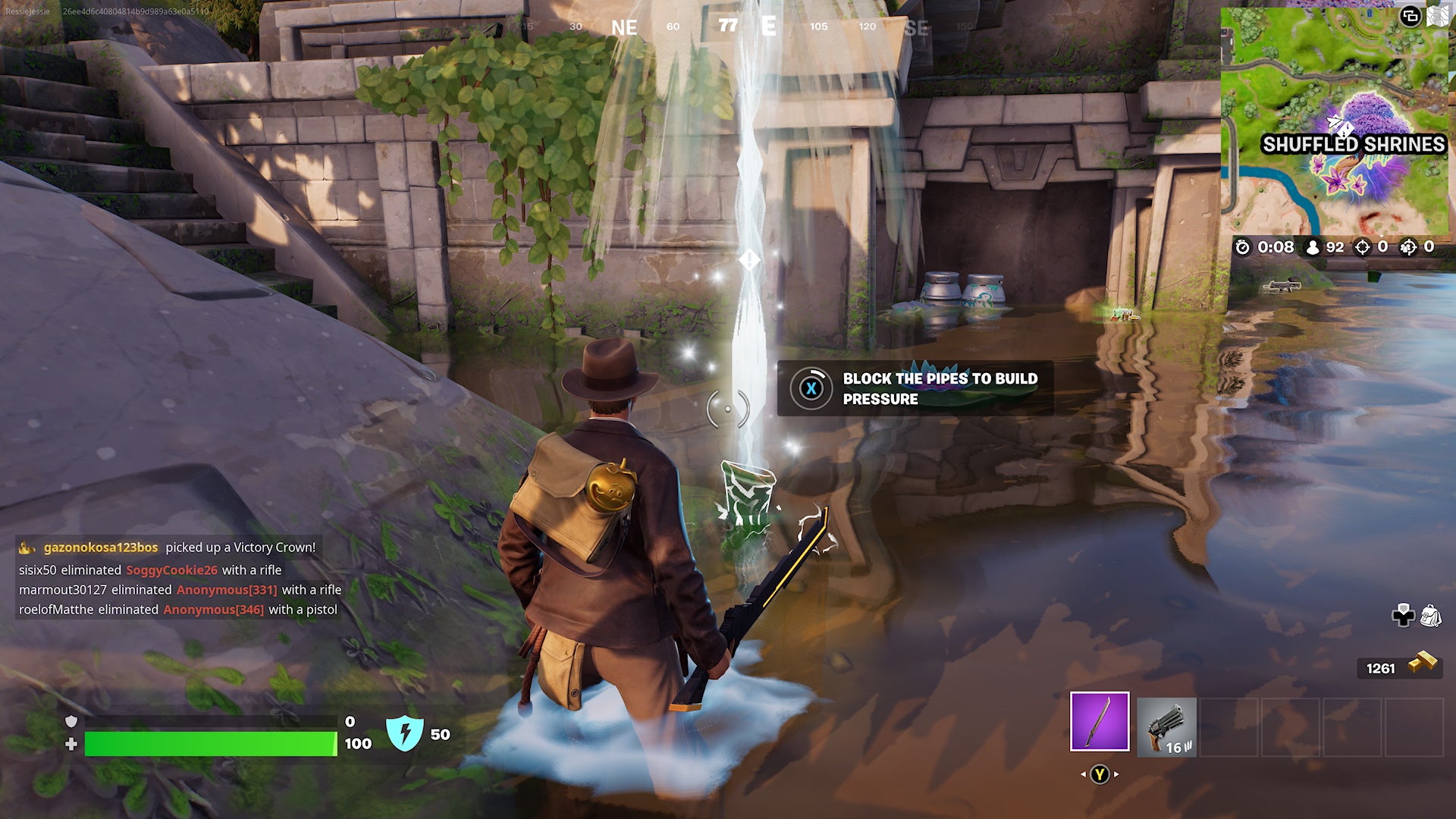 Where to block the pipes to build pressure in Fortnite and how to unclog the main pipe - 64