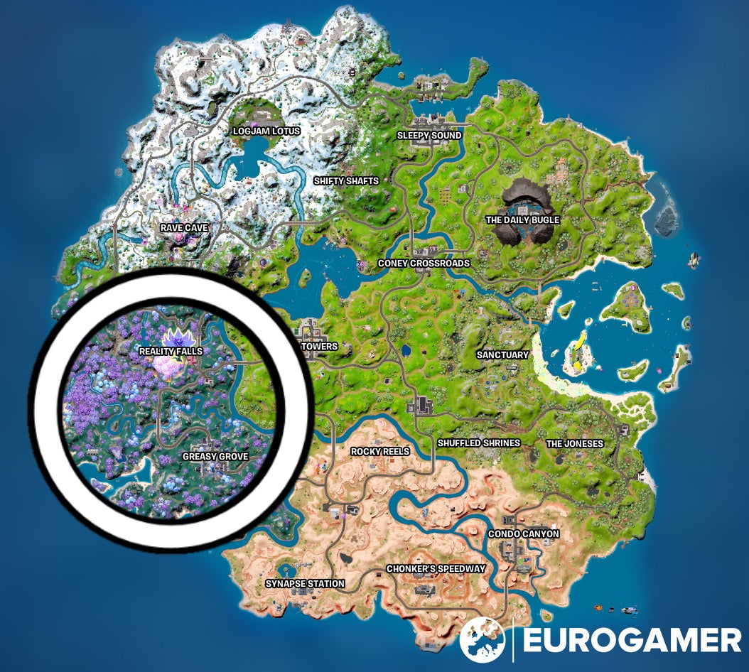Fortnite giant mushrooms location and how to destroy giant mushrooms with the Ripsaw Launcher - 46
