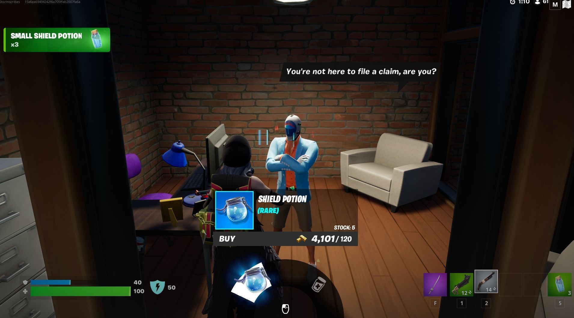 Fortnite Panther  Mancake and The Underwriter locations  including how to purchase an item explained - 94
