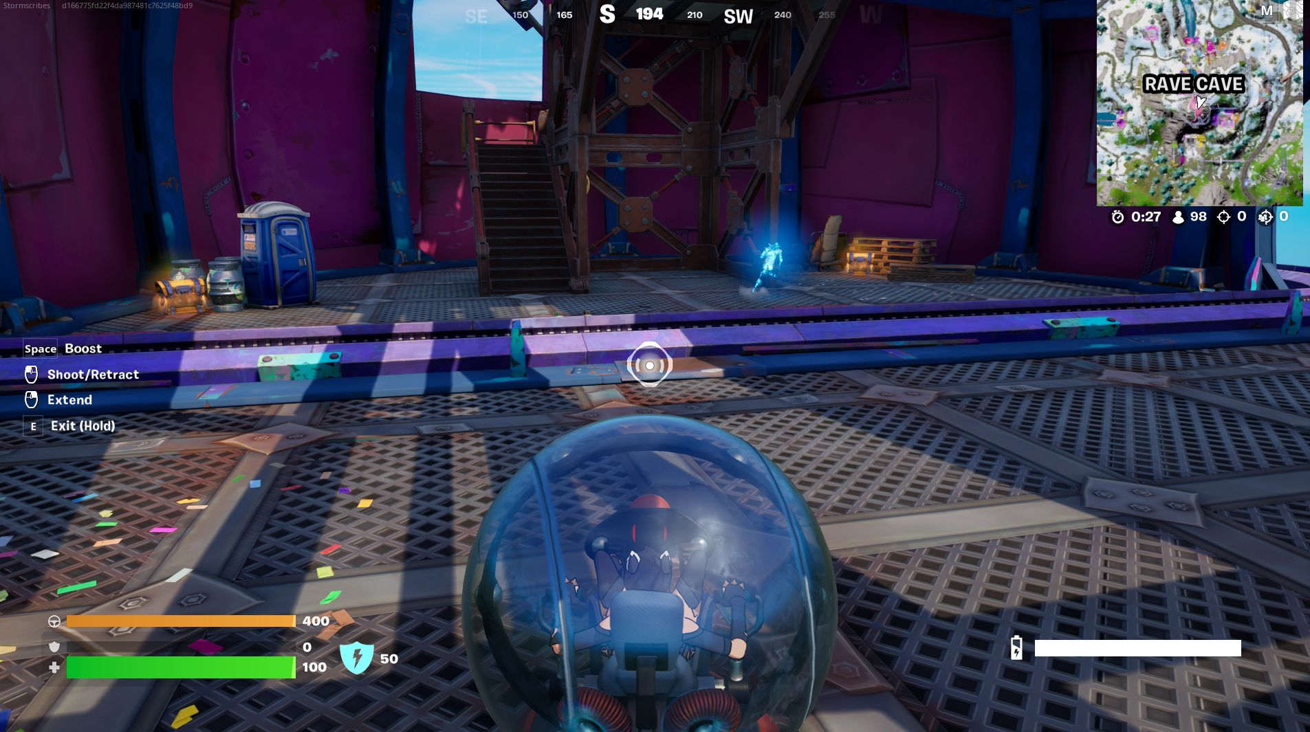 How to boost into a Runaway Boulder and dislodge it with a Baller in Fortnite - 26