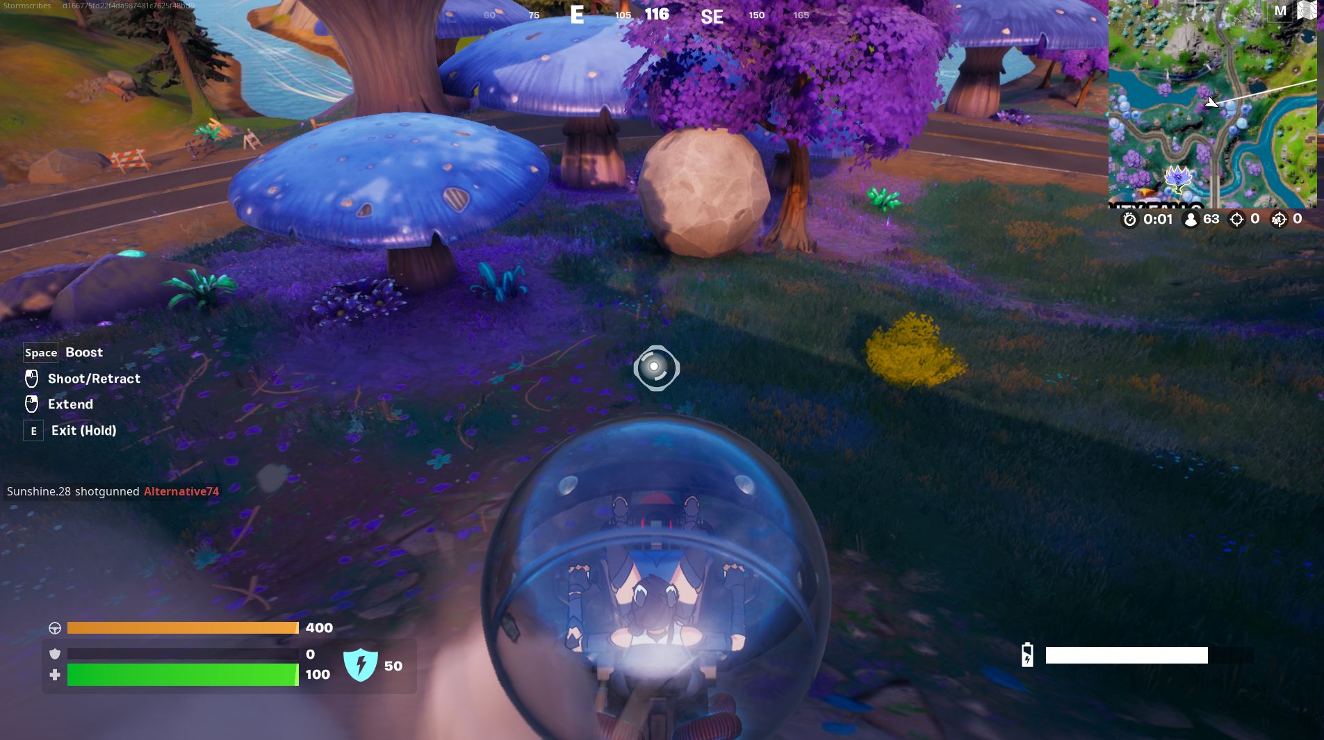How to boost into a Runaway Boulder and dislodge it with a Baller in Fortnite - 35