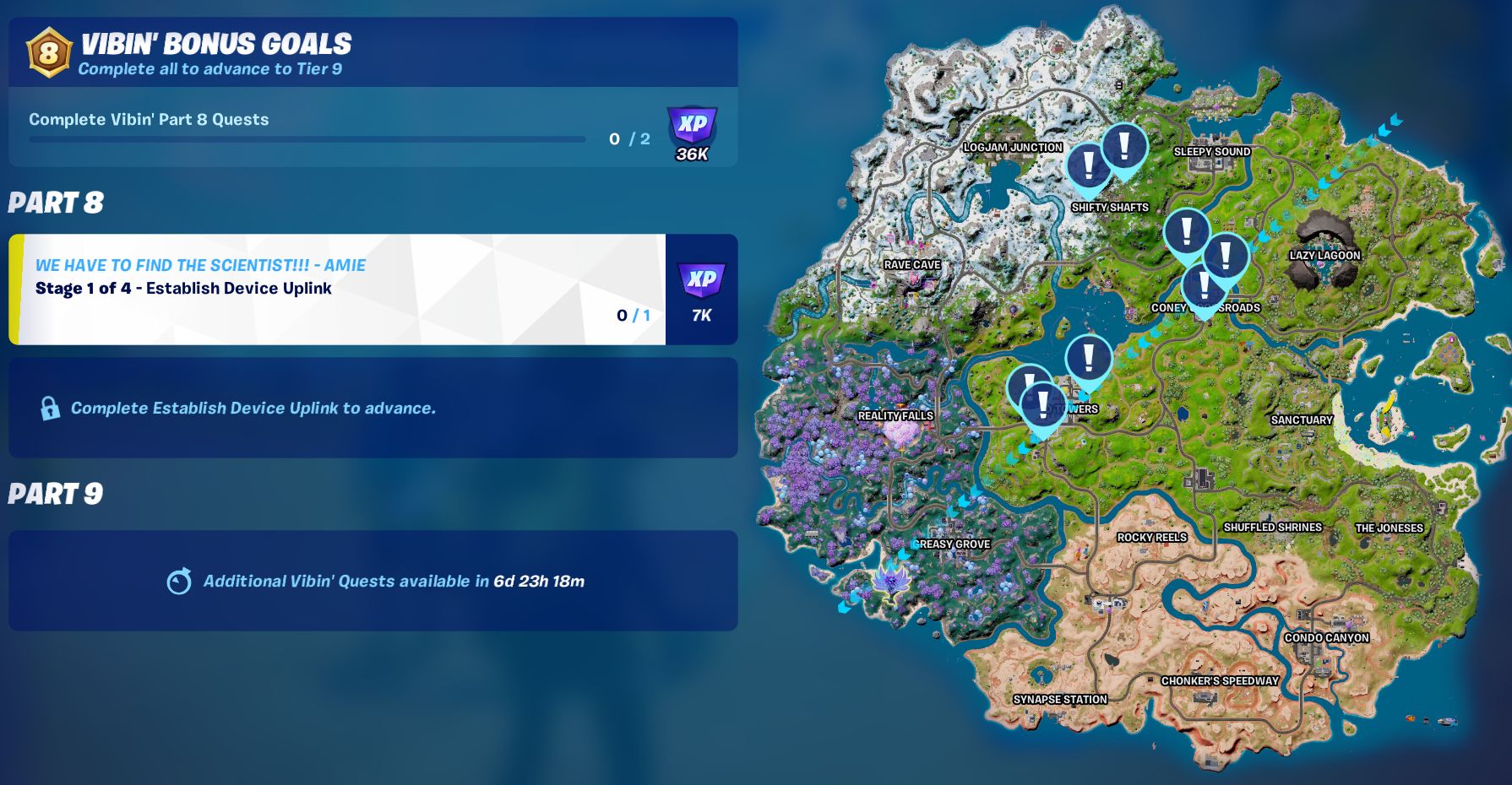 Fortnite Vibin  quest steps up to Part Nine listed - 81