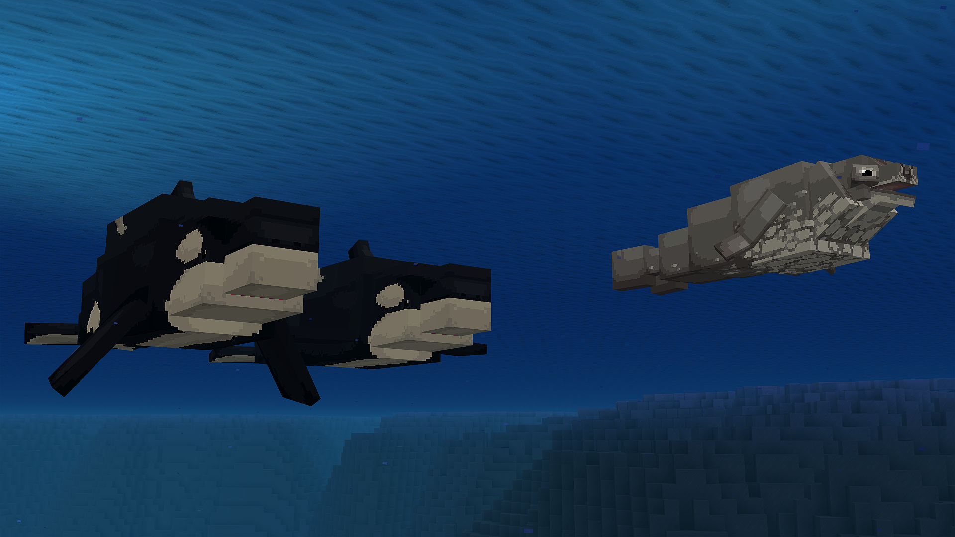 Killer Whales in Minecraft Frozen Planet