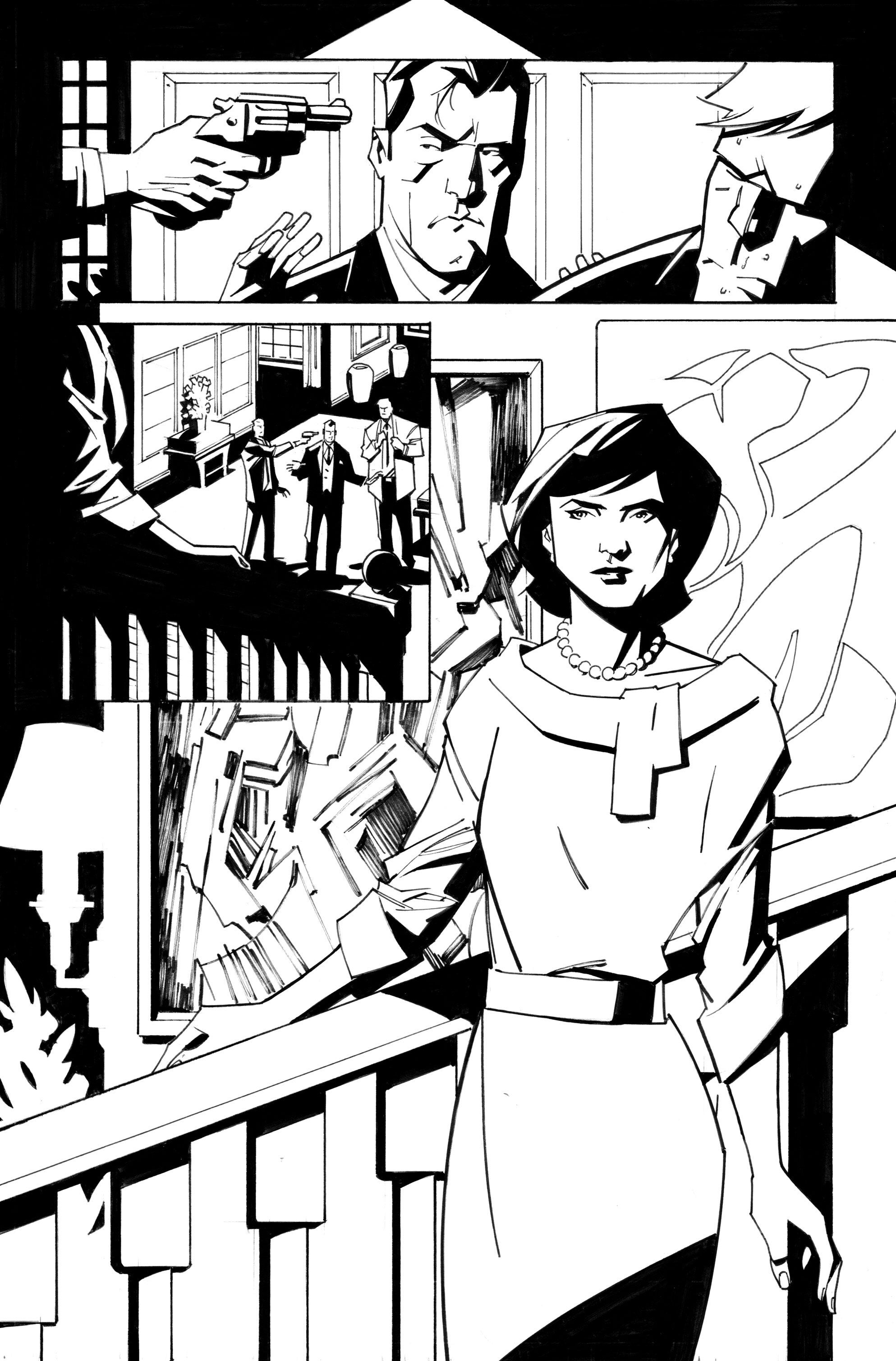 Gotham City: Year One #1 unlettered, uncolored page by Phil Hester & Eric Gapstur