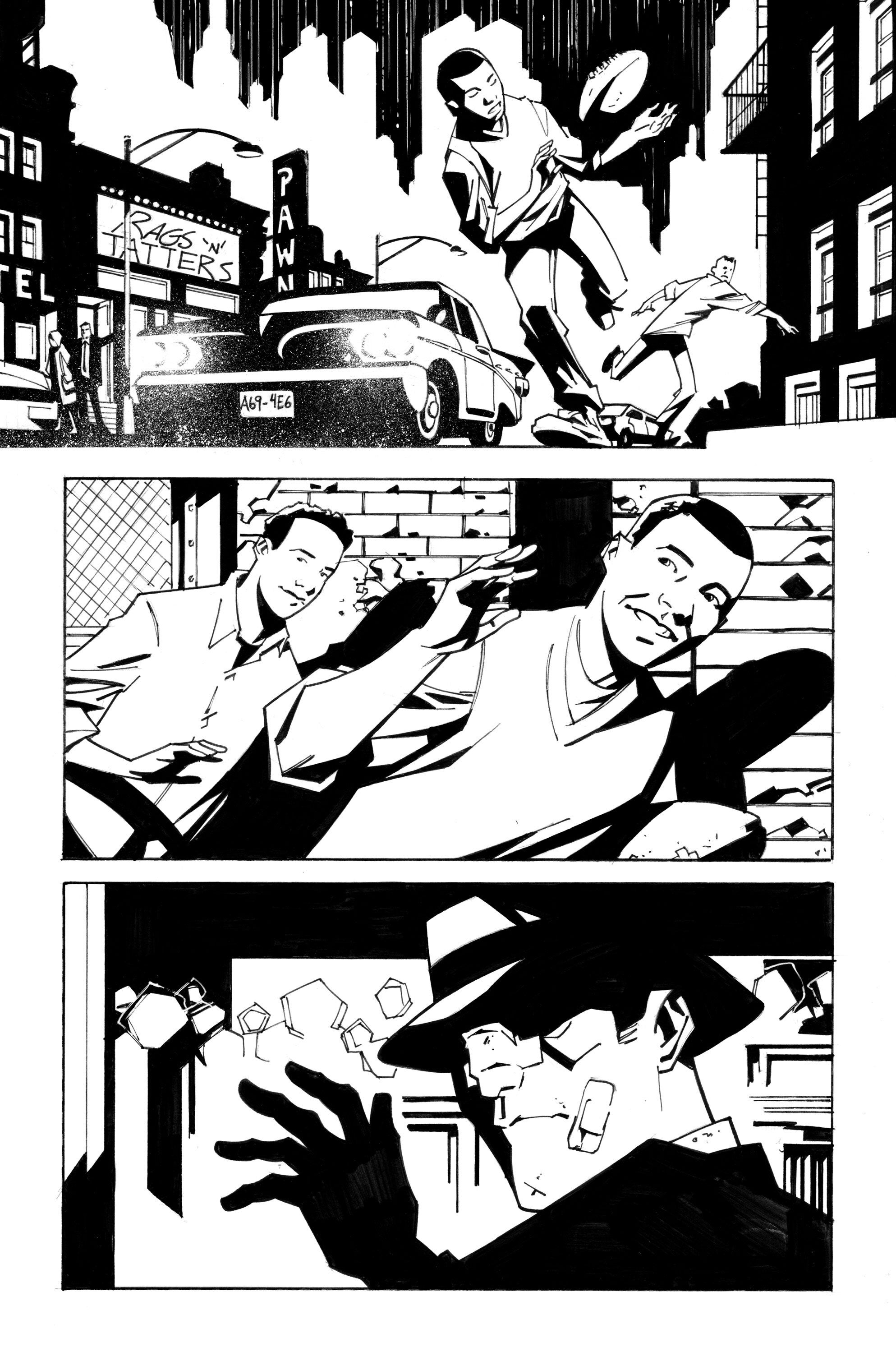 Gotham City: Year One #1 unlettered, uncolored page by Phil Hester & Eric Gapstur
