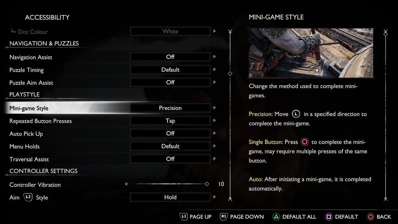 God of War  Ragnar k has extensive accessibility options - 14