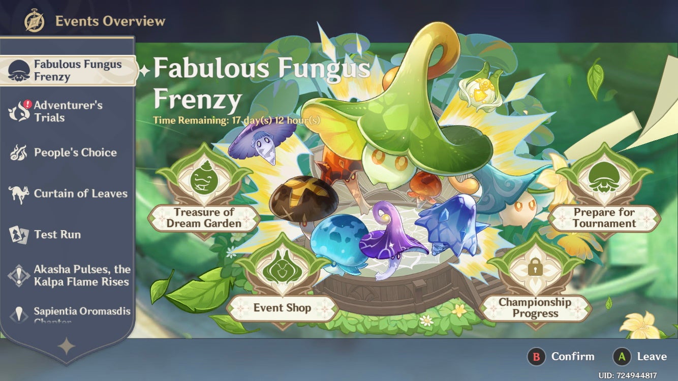 Genshin Impact Coruscating Potential jelly puzzle solutions for Fabulous Fungus Frenzy - 36