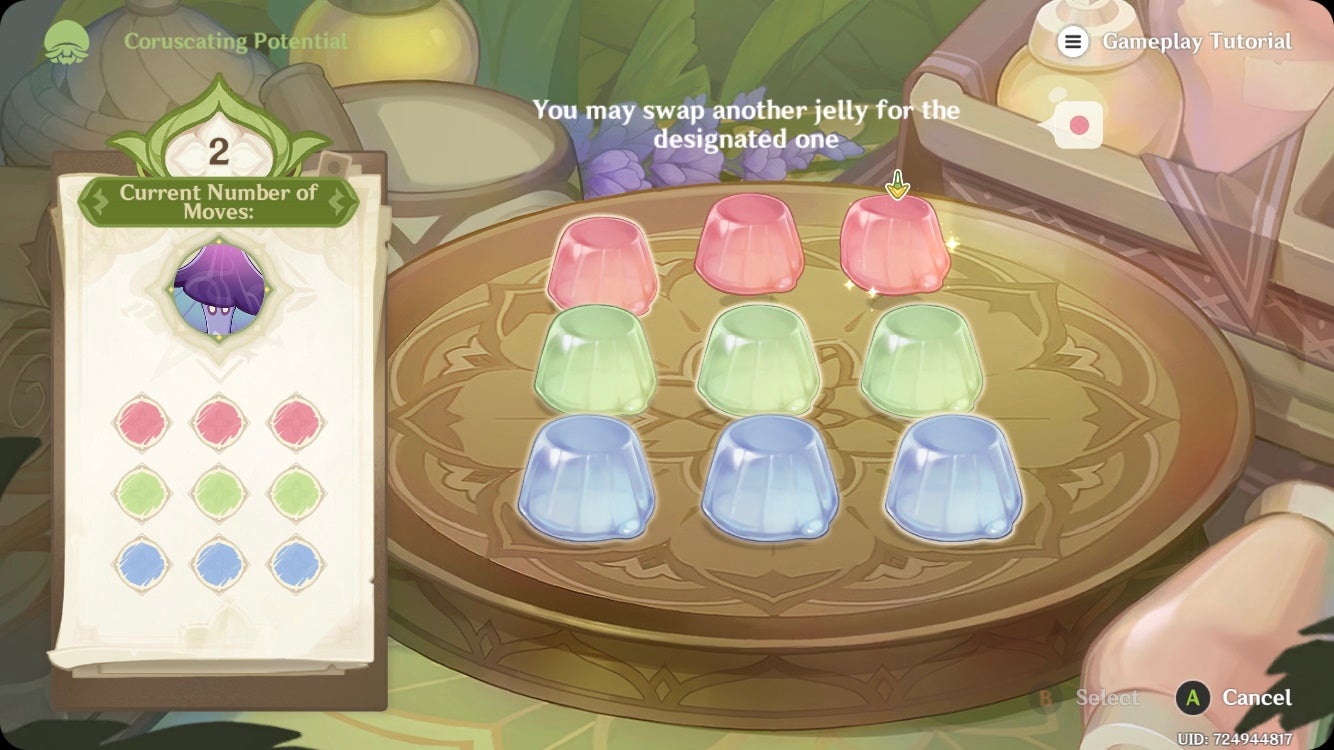 Genshin Impact Coruscating Potential jelly puzzle solutions for Fabulous Fungus Frenzy - 48