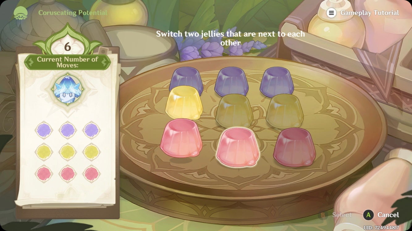 Genshin Impact Coruscating Potential jelly puzzle solutions for Fabulous Fungus Frenzy - 69