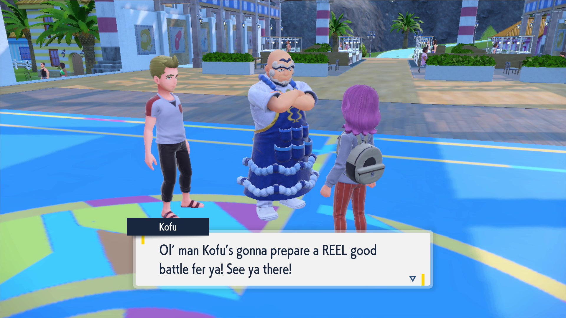 Pok mon Scarlet and Violet Cascarrafa Gym  including how to beat Water Gym Leader Kofu and reach Port Marinada - 39