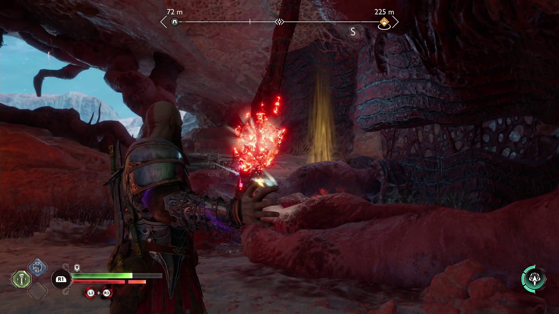 How to solve Alfheim Barrens southern cave Legendary Chest puzzle in God of War Ragnar k - 98