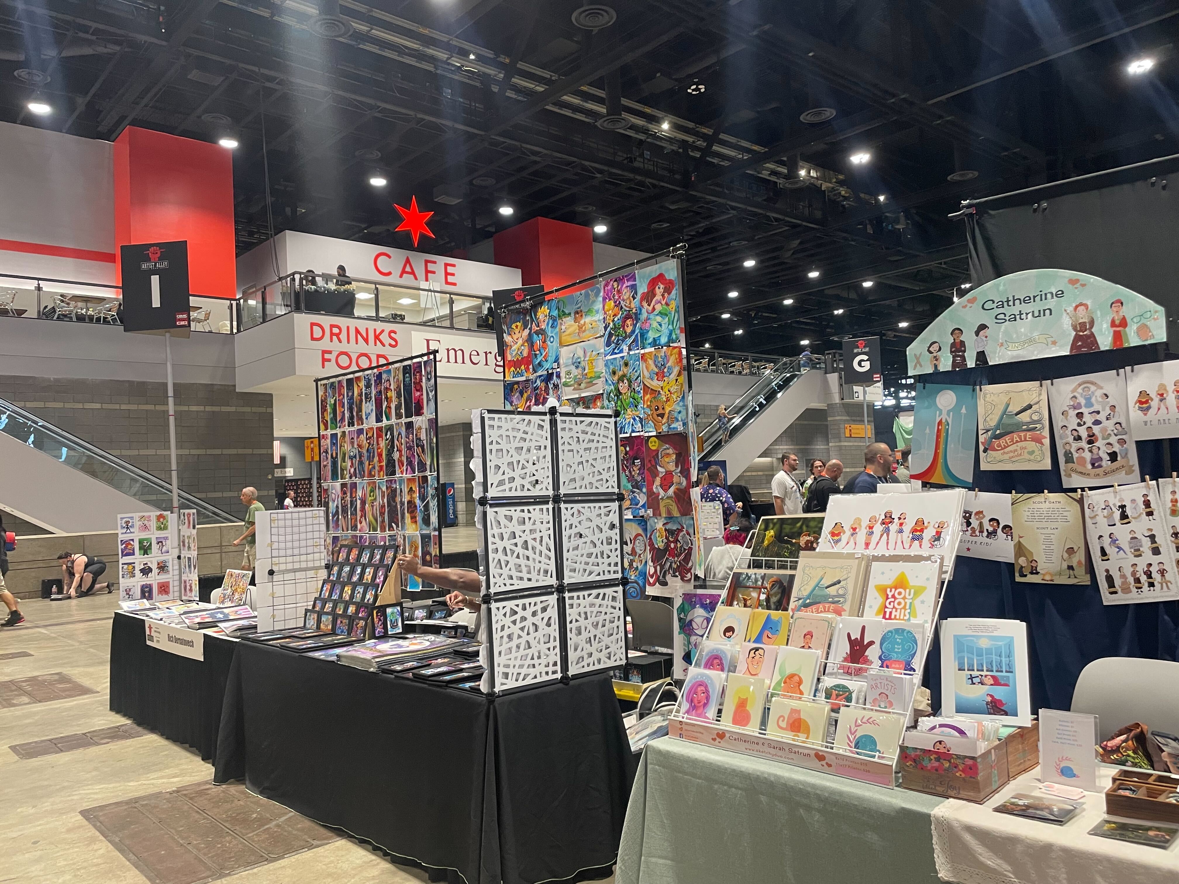 Image of some booths at Artists Alley