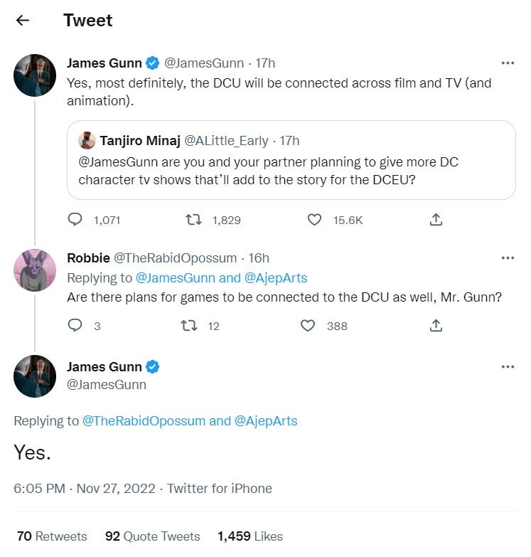 Future DC video games at Warner Bros will be part of larger connected universe James Gunn confirms - 2