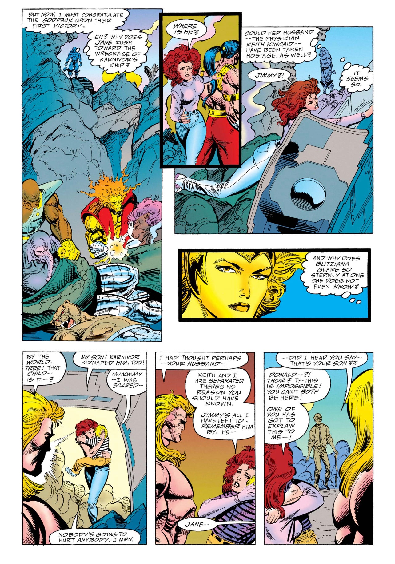 Interior page showing Jimmy meeting Thor