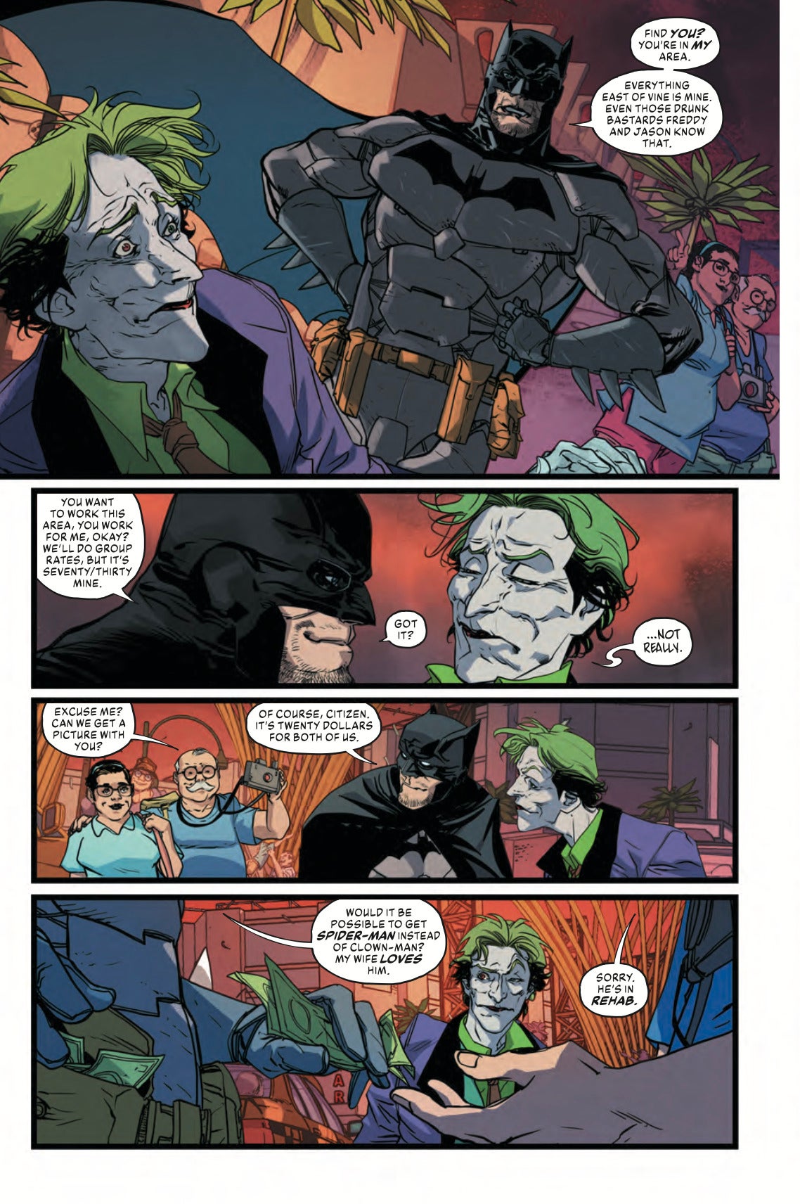 Joker is mistaken for a cosplayer