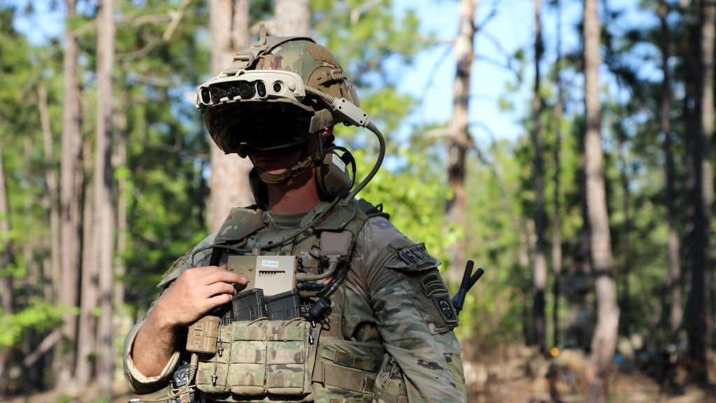 U.S soldier using Microsoft Hololens