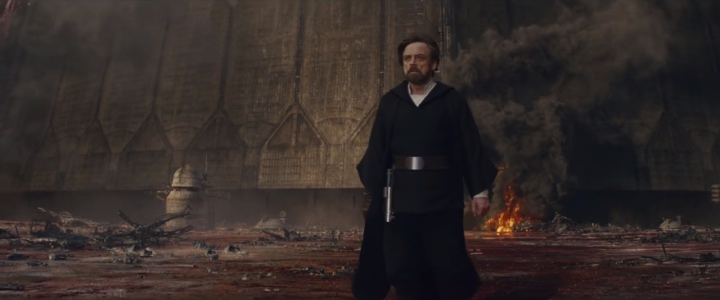 Luke Skywalker facing the First Order in The Last Jedi