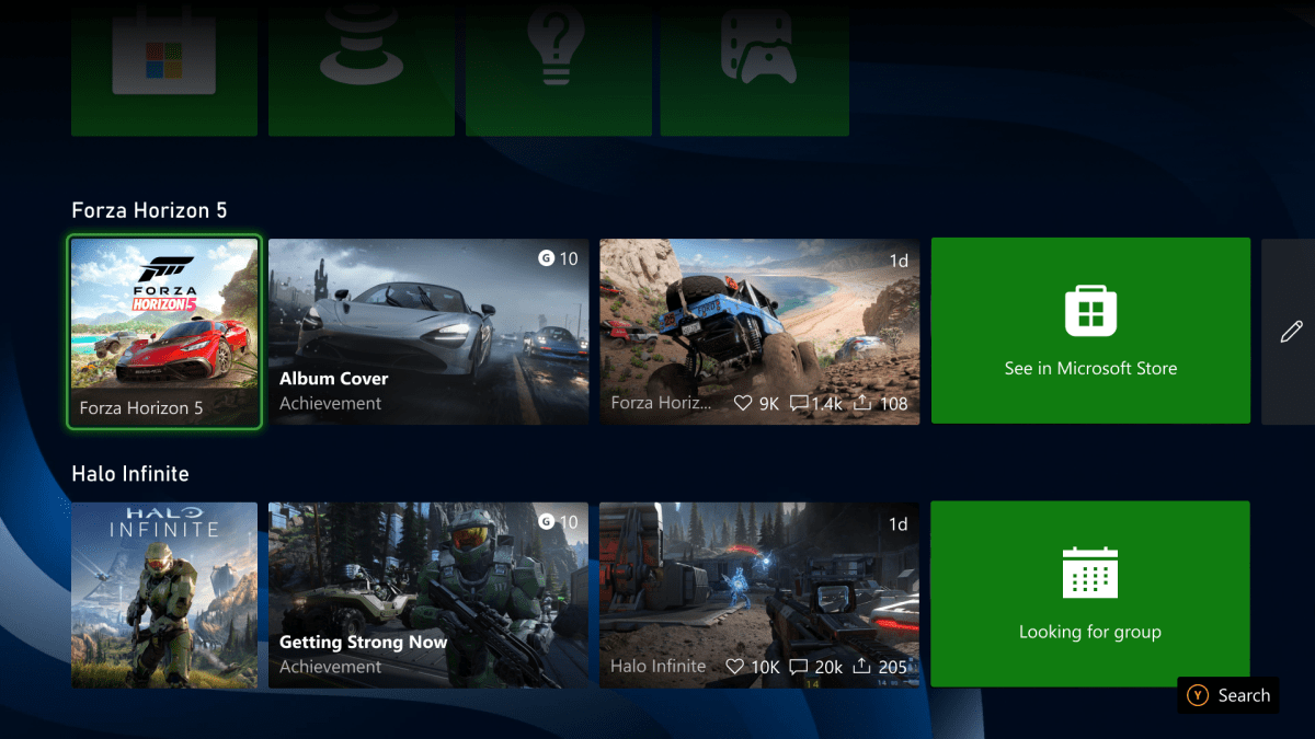 Afbeeldingen van Microsoft test nieuwe toevoegingen aan Xbox hoofdmenu