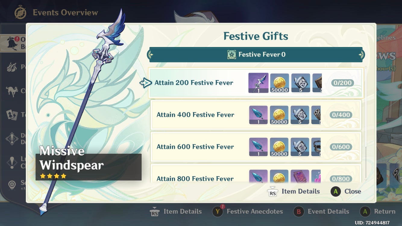 Genshin Impact Of Ballads and Brews rewards and challenges - 81