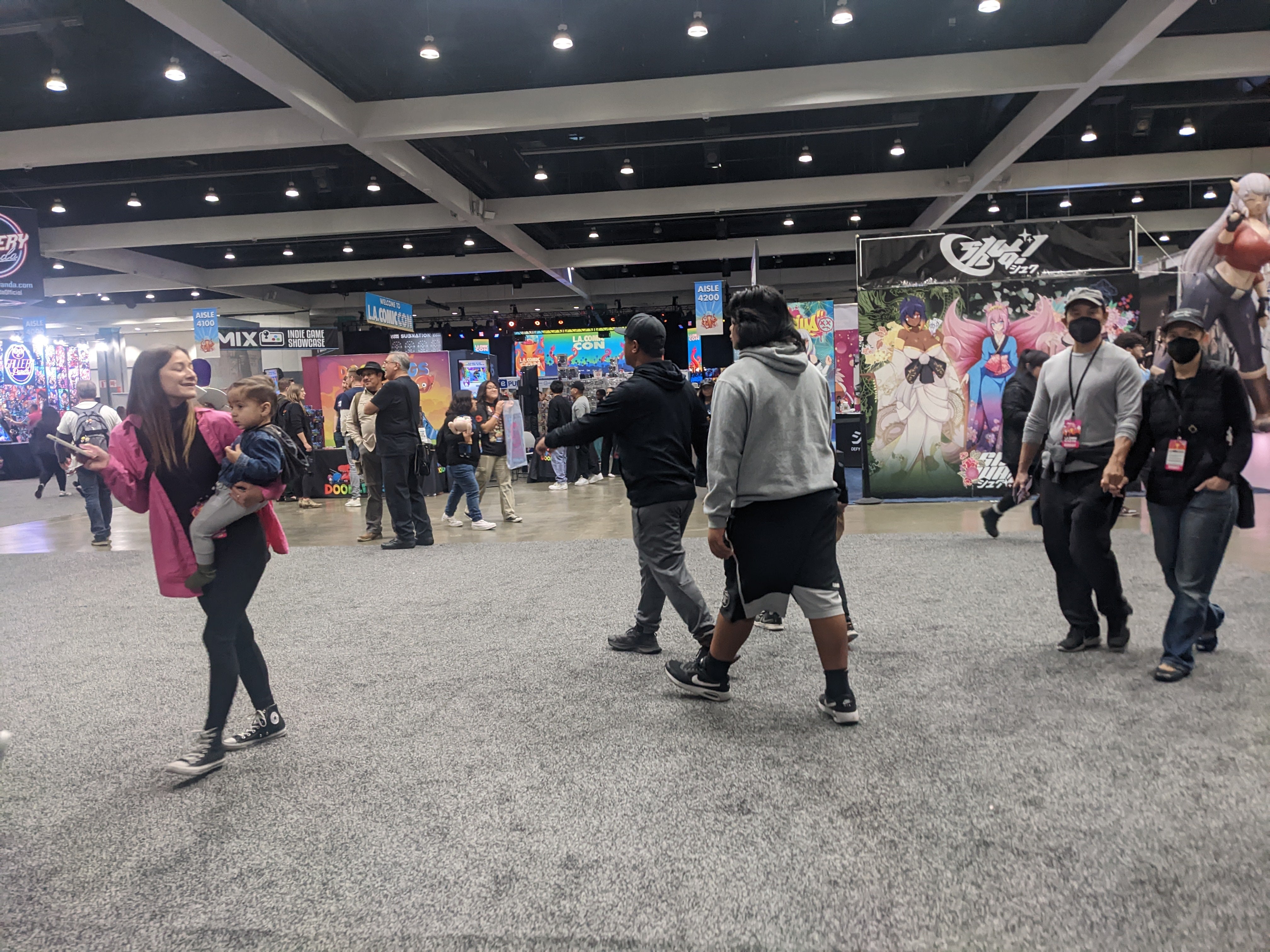 Interior photo of Gaming and Anime section of Los Angeles Comic Con
