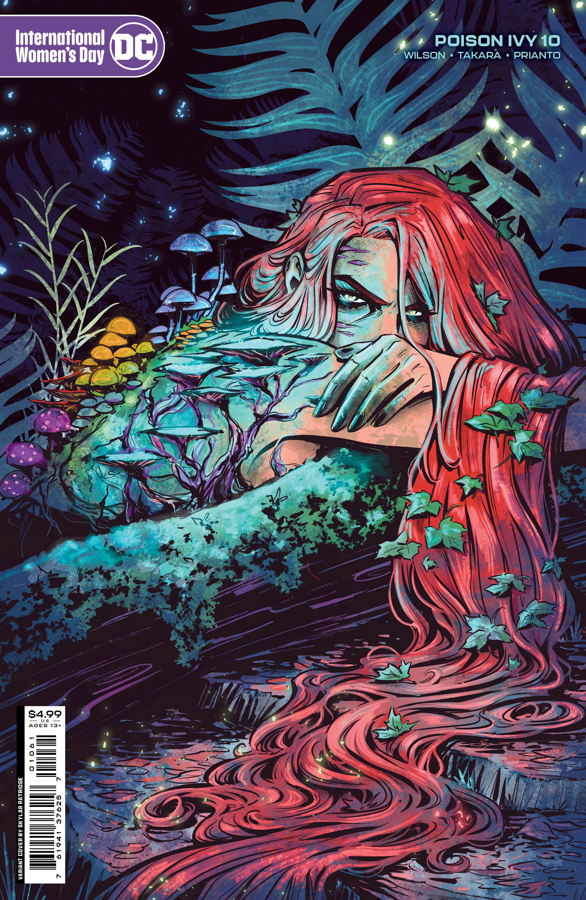 Illustration of Poison Ivy with her arm covering her face