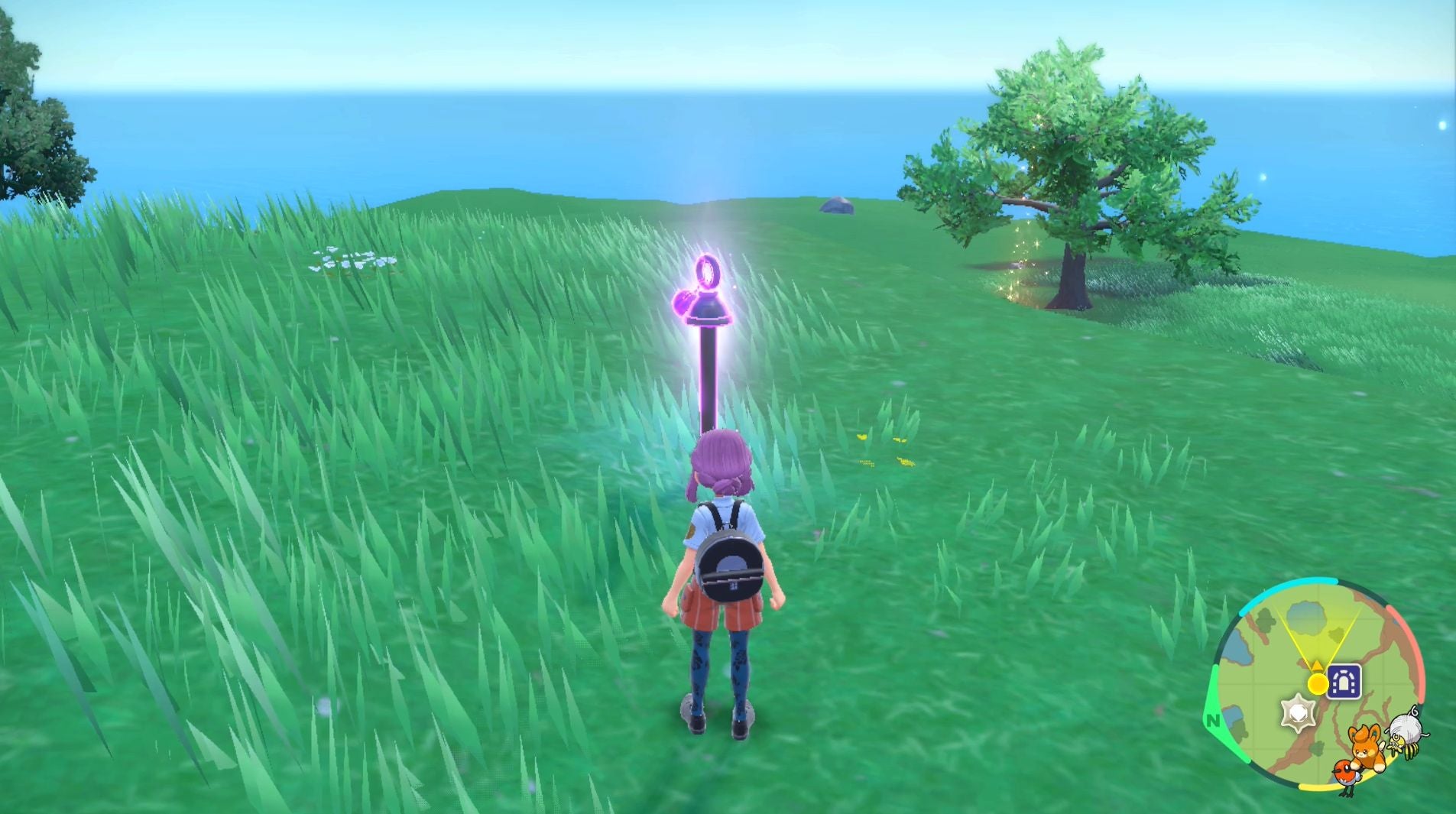 Pok mon Scarlet and Violet purple stake locations and Grasswither Shrine  including how to catch Wo Chien - 42