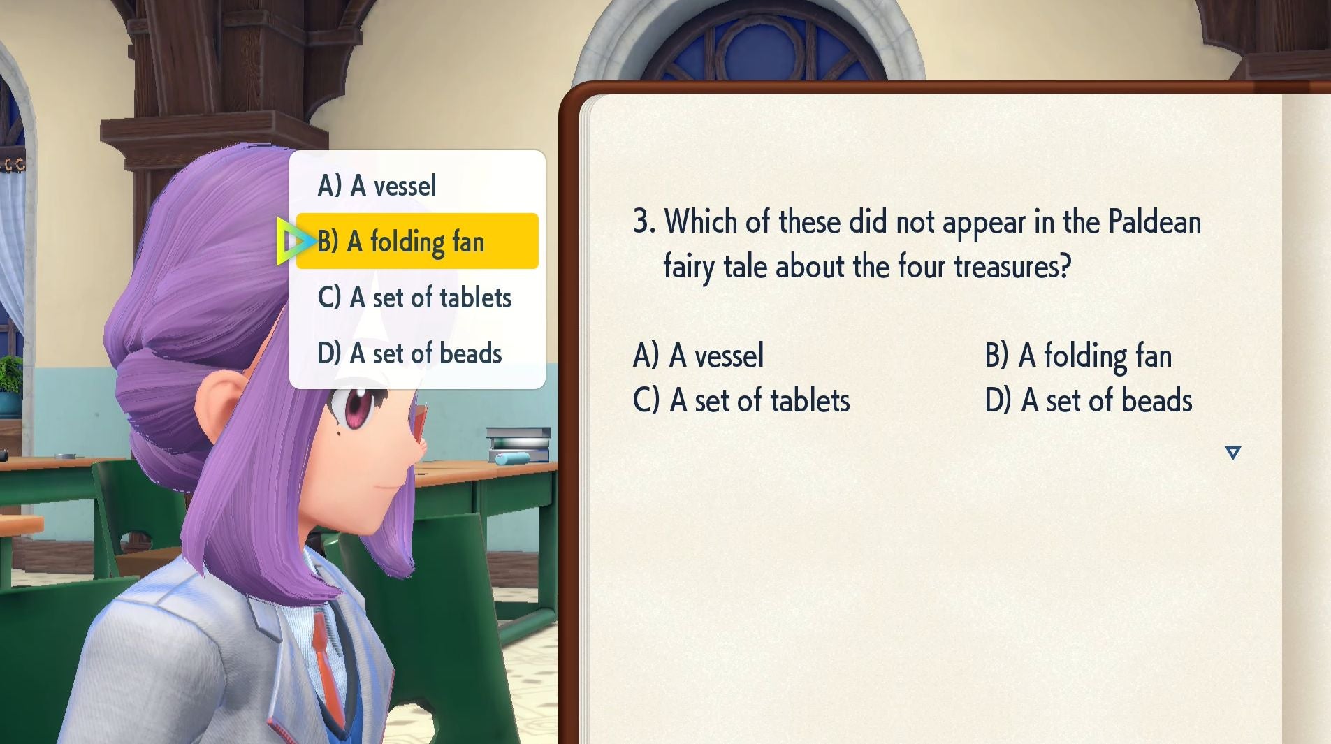 Pok mon Scarlet and Violet school answers for History  Biology  Math  Languages  Battle Studies  Art and Home Ec - 63