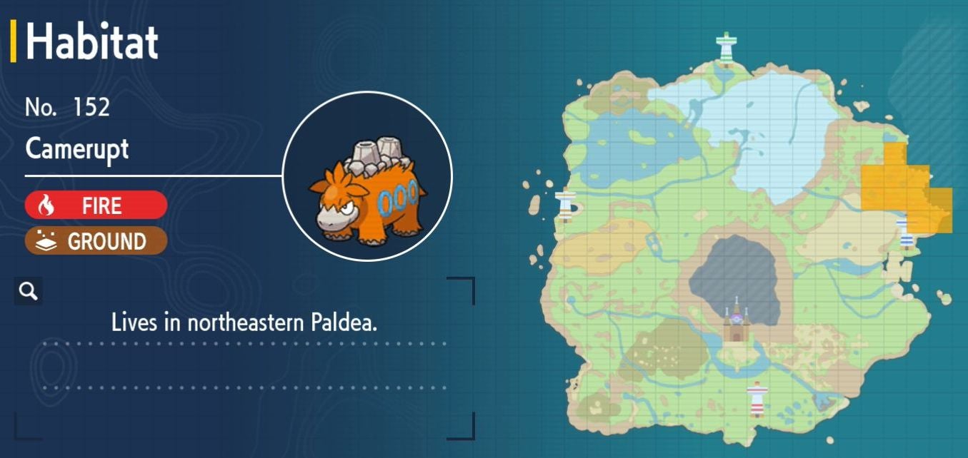 Pok mon Scarlet and Violet Pok dex  all Pok mon locations in the Paldea Pok dex listed - 66