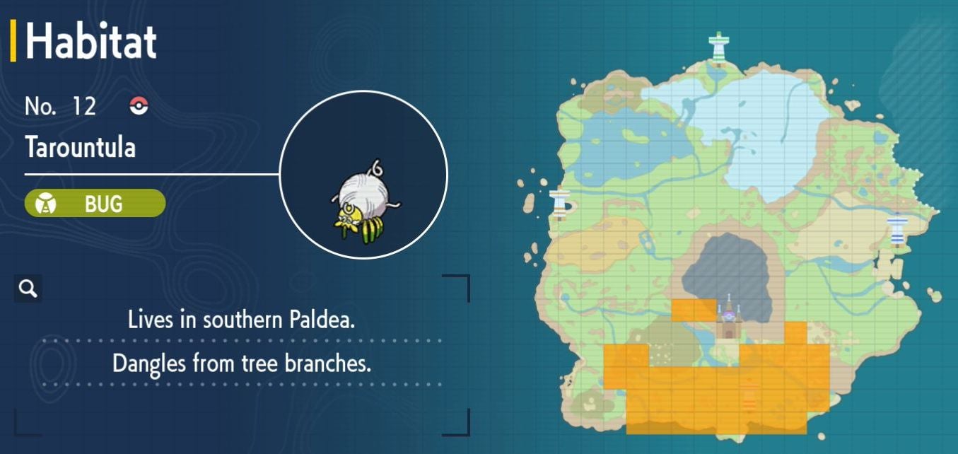 Pok mon Scarlet and Violet Pok dex  all Pok mon locations in the Paldea Pok dex listed - 98
