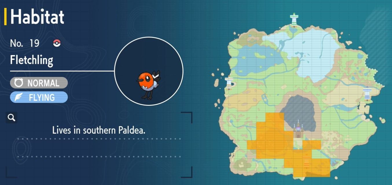 Pok mon Scarlet and Violet Pok dex  all Pok mon locations in the Paldea Pok dex listed - 44