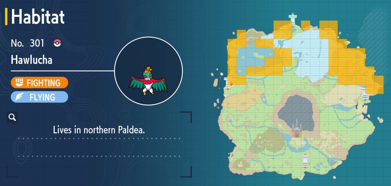 Pok mon Scarlet and Violet Pok dex  all Pok mon locations in the Paldea Pok dex listed - 9