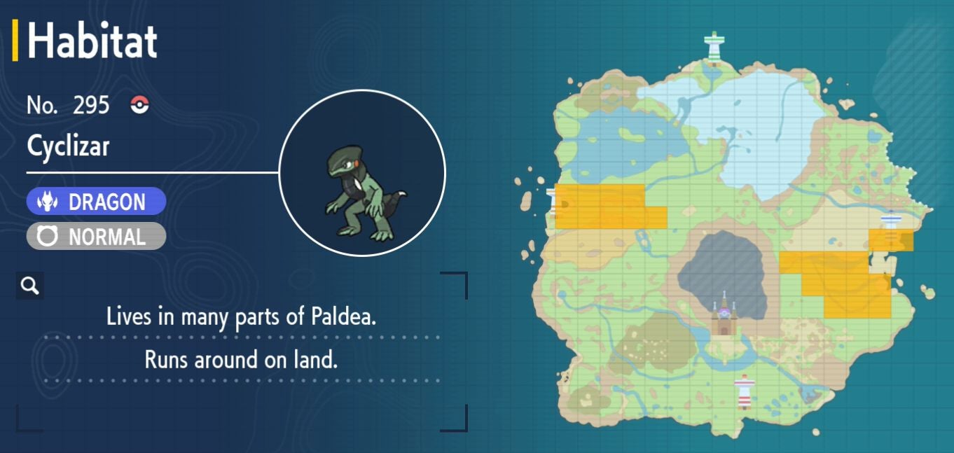 Pok mon Scarlet and Violet Pok dex  all Pok mon locations in the Paldea Pok dex listed - 57