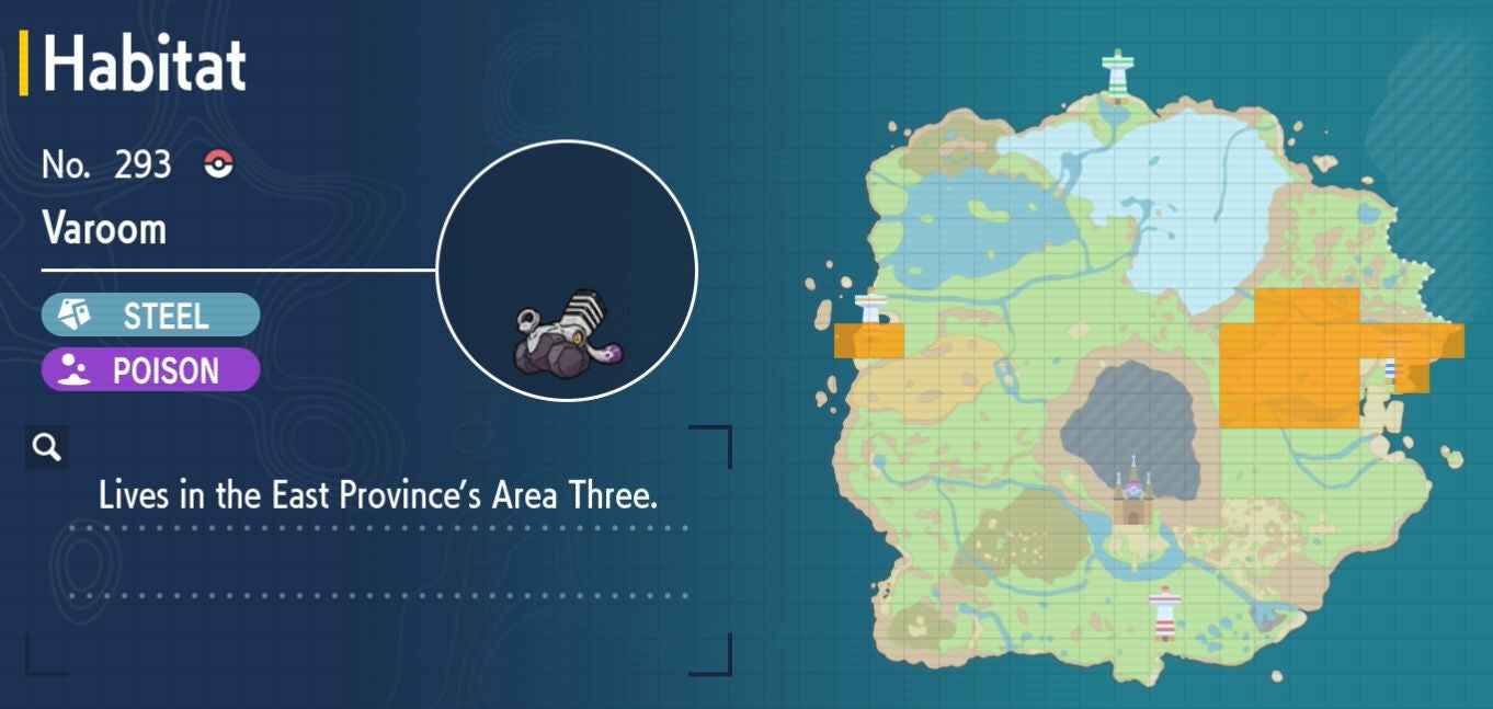 Pok mon Scarlet and Violet Pok dex  all Pok mon locations in the Paldea Pok dex listed - 6