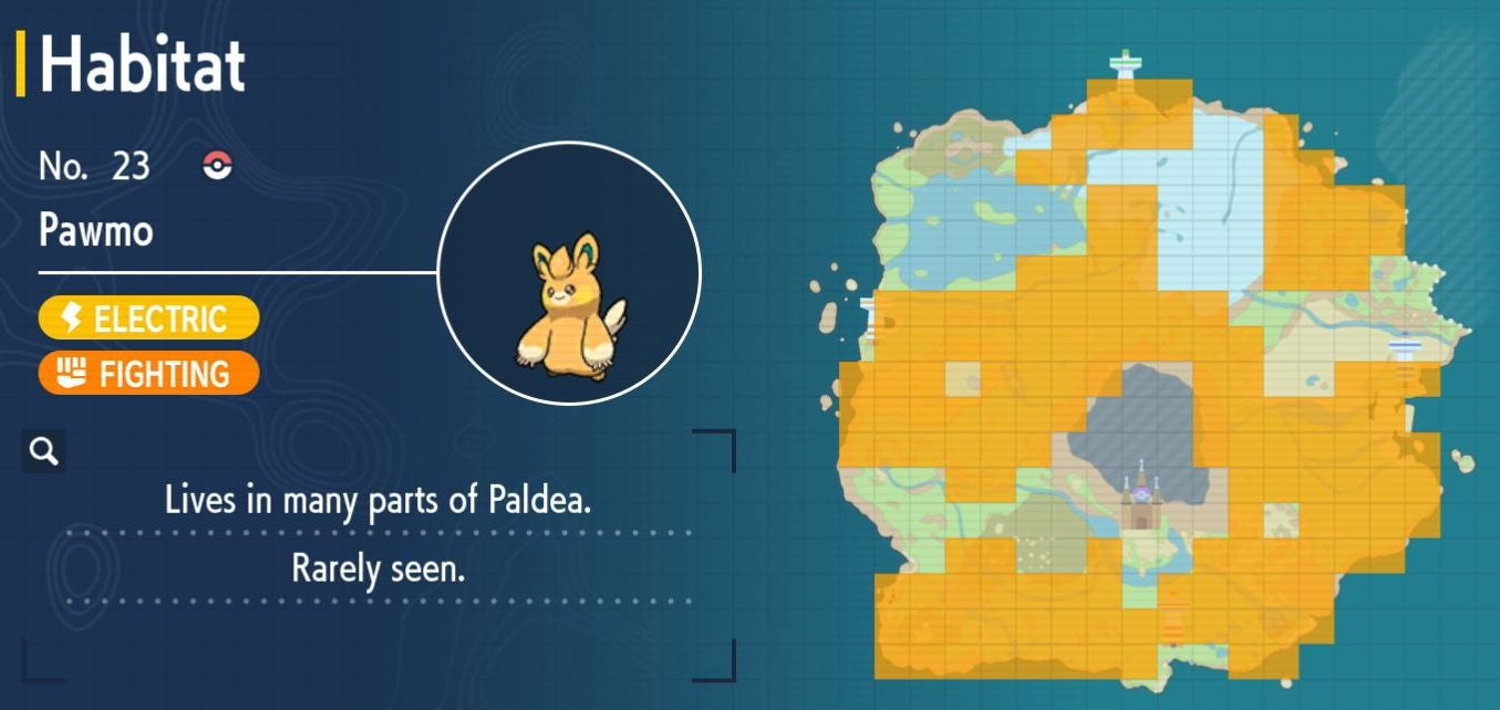 Pok mon Scarlet and Violet Pok dex  all Pok mon locations in the Paldea Pok dex listed - 74