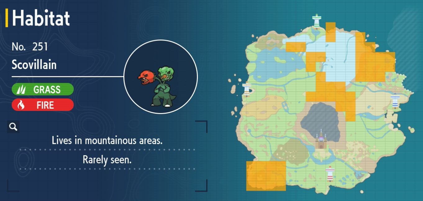 Pok mon Scarlet and Violet Pok dex  all Pok mon locations in the Paldea Pok dex listed - 62