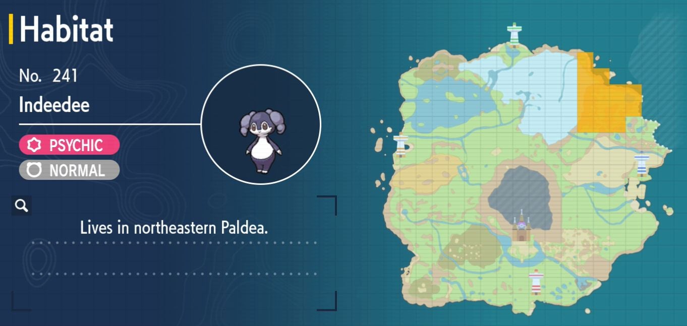 Pok mon Scarlet and Violet Pok dex  all Pok mon locations in the Paldea Pok dex listed - 87