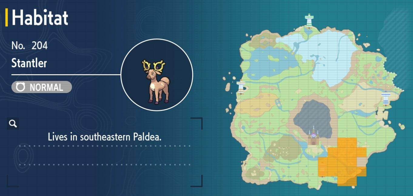 Pok mon Scarlet and Violet Pok dex  all Pok mon locations in the Paldea Pok dex listed - 83